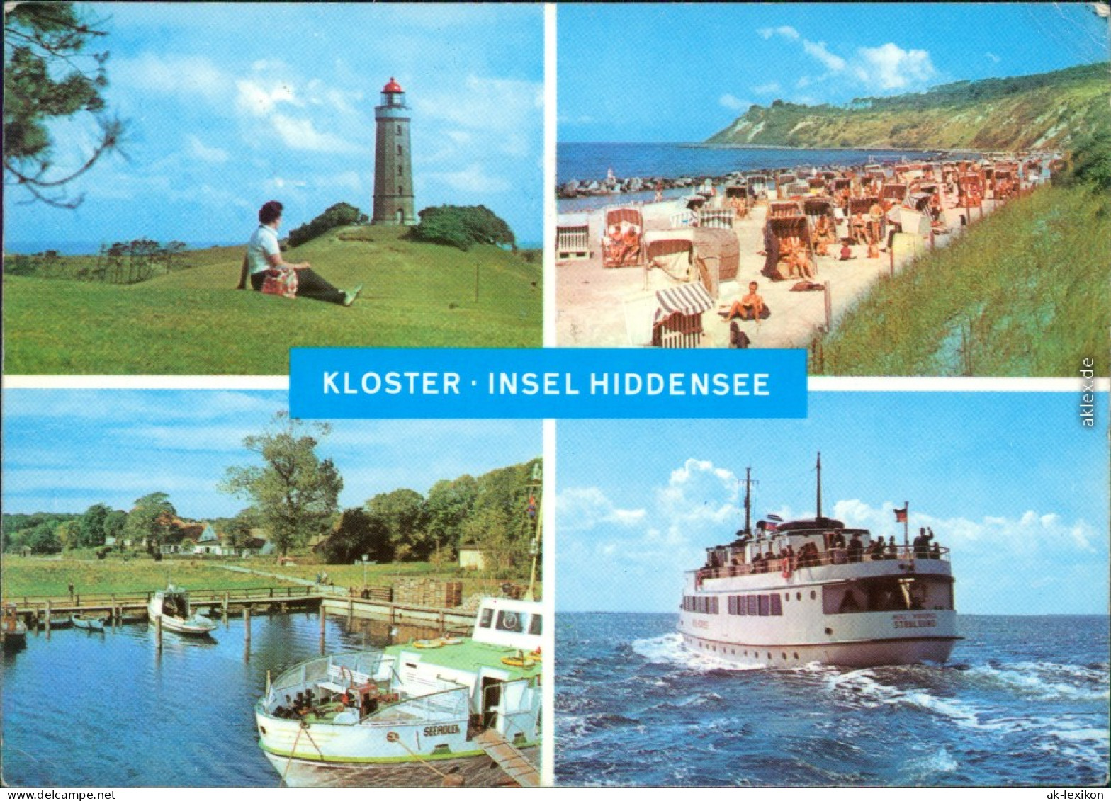 Hiddensee Hiddensjö, Hiddensöe Leuchtturm, Strand, Am Hafen G1975 - Hiddensee