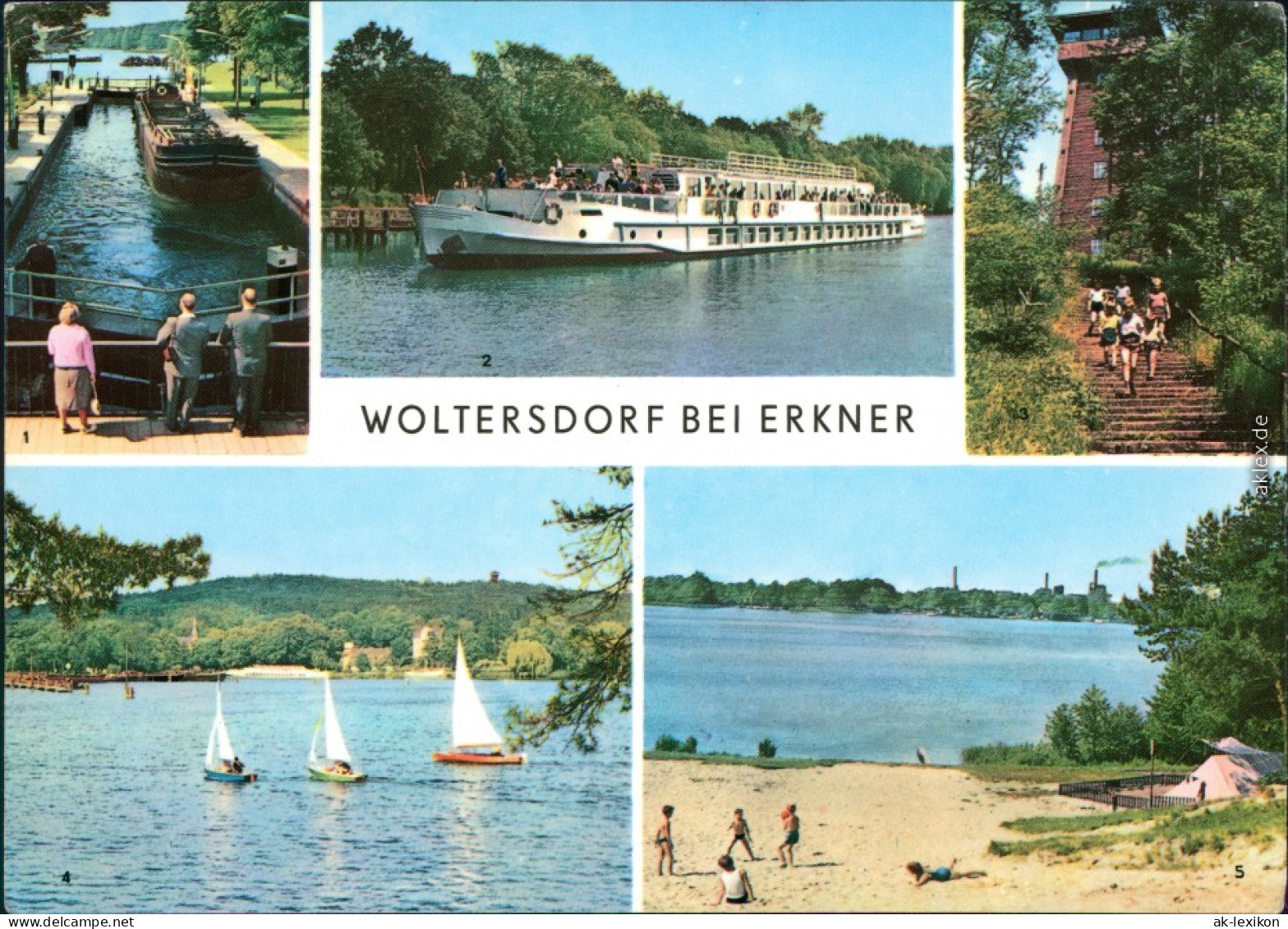 Woltersdorf Woltersdorfer Schleuse, Schiff Weisse Flotte,  Flakensee 1974 - Woltersdorf