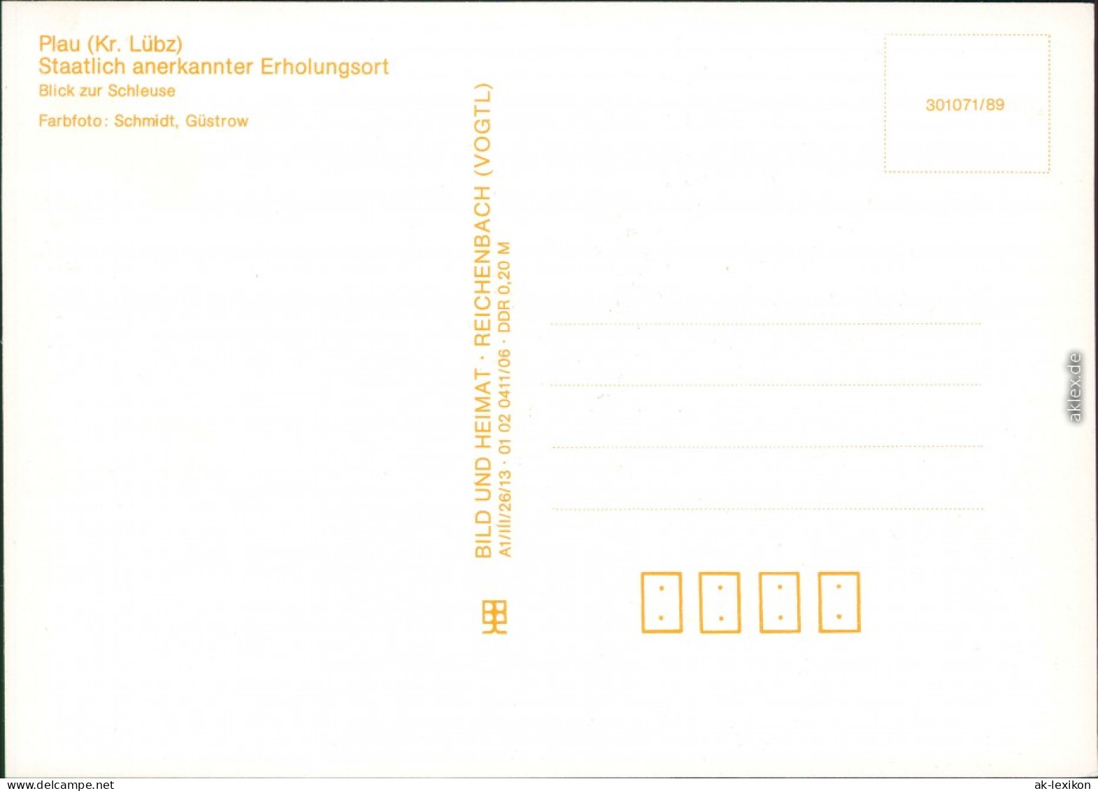 Ansichtskarte Plau (am See) Schleuse Mit Boot 1989 - Plau