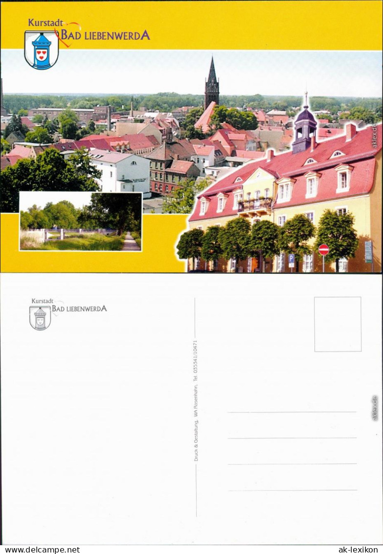 Ansichtskarte Bad Liebenwerda Panorama-Ansicht, Elster-Wehr, Rathaus 4 2000 - Bad Liebenwerda