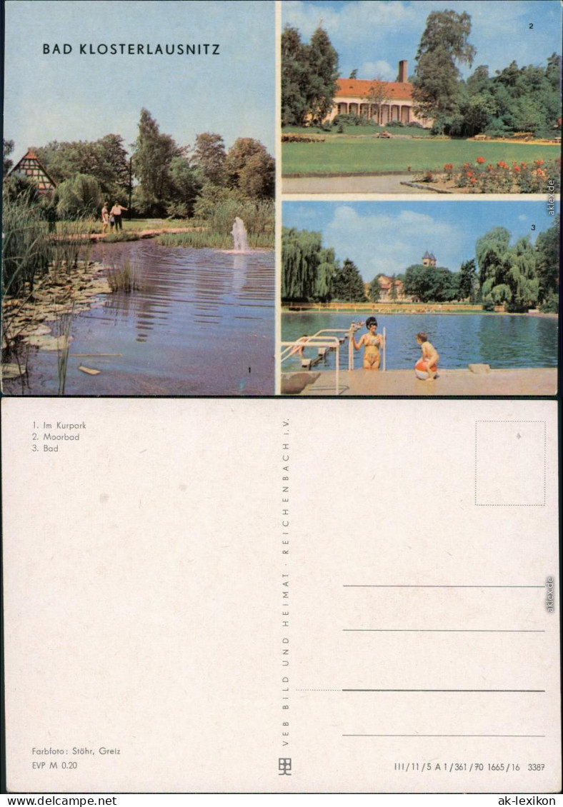 Ansichtskarte Bad Klosterlausnitz Moorbad, Kurpark, Schwimmbad 1970 - Bad Klosterlausnitz