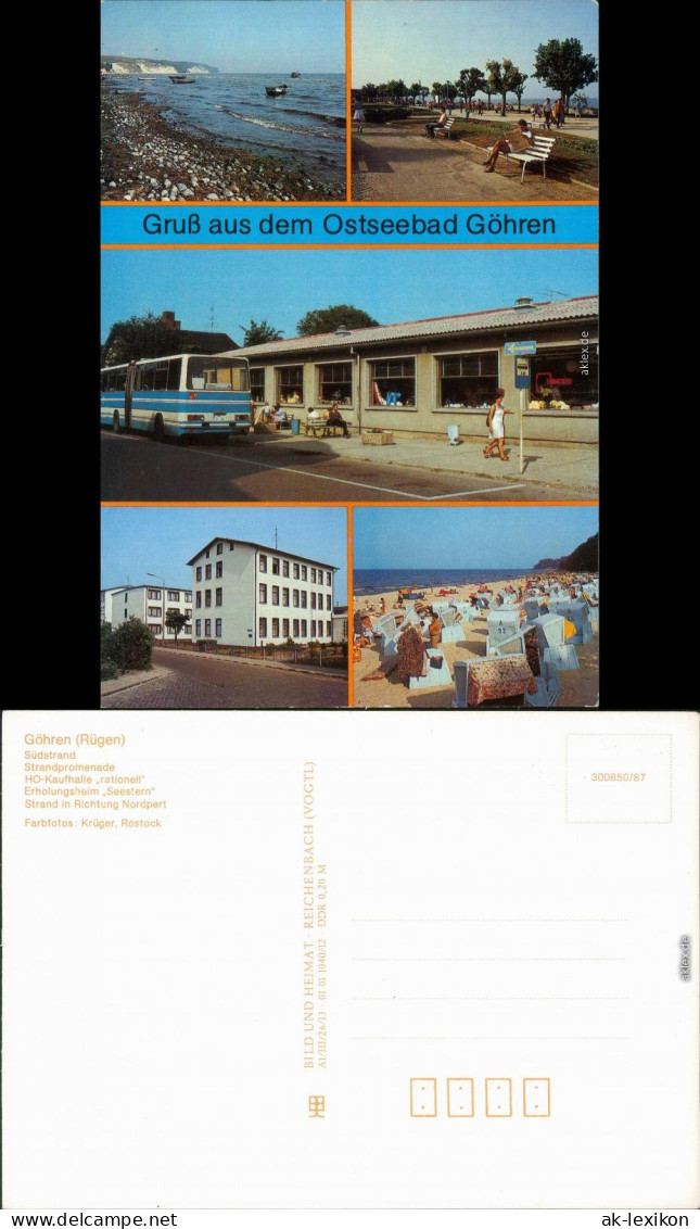 Göhren (Rügen) Südstrand, Strandpromenade, HO-Gaststätte 1987 - Göhren