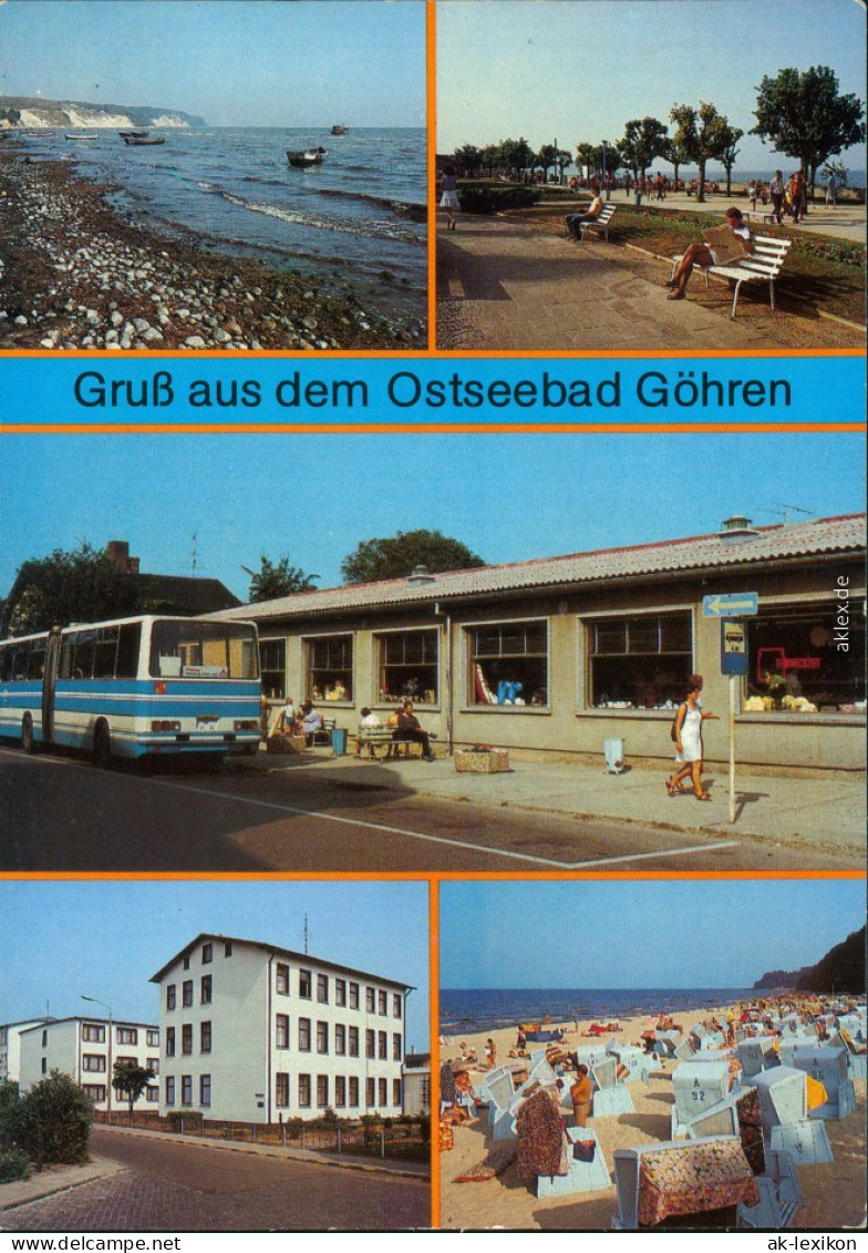 Göhren (Rügen) Südstrand, Strandpromenade, HO-Gaststätte 1987 - Goehren