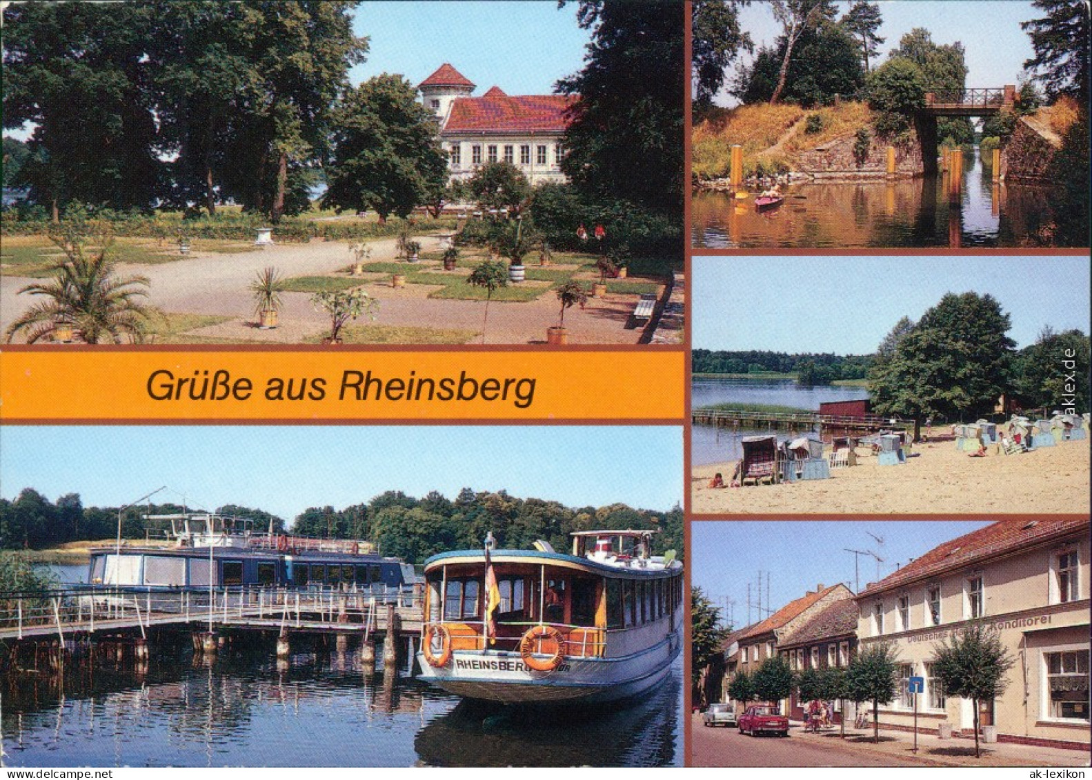 Rheinsberg Schlosspark Mit Orangerie, Anlegestelle  , Freibad, Seestraße 1989 - Rheinsberg