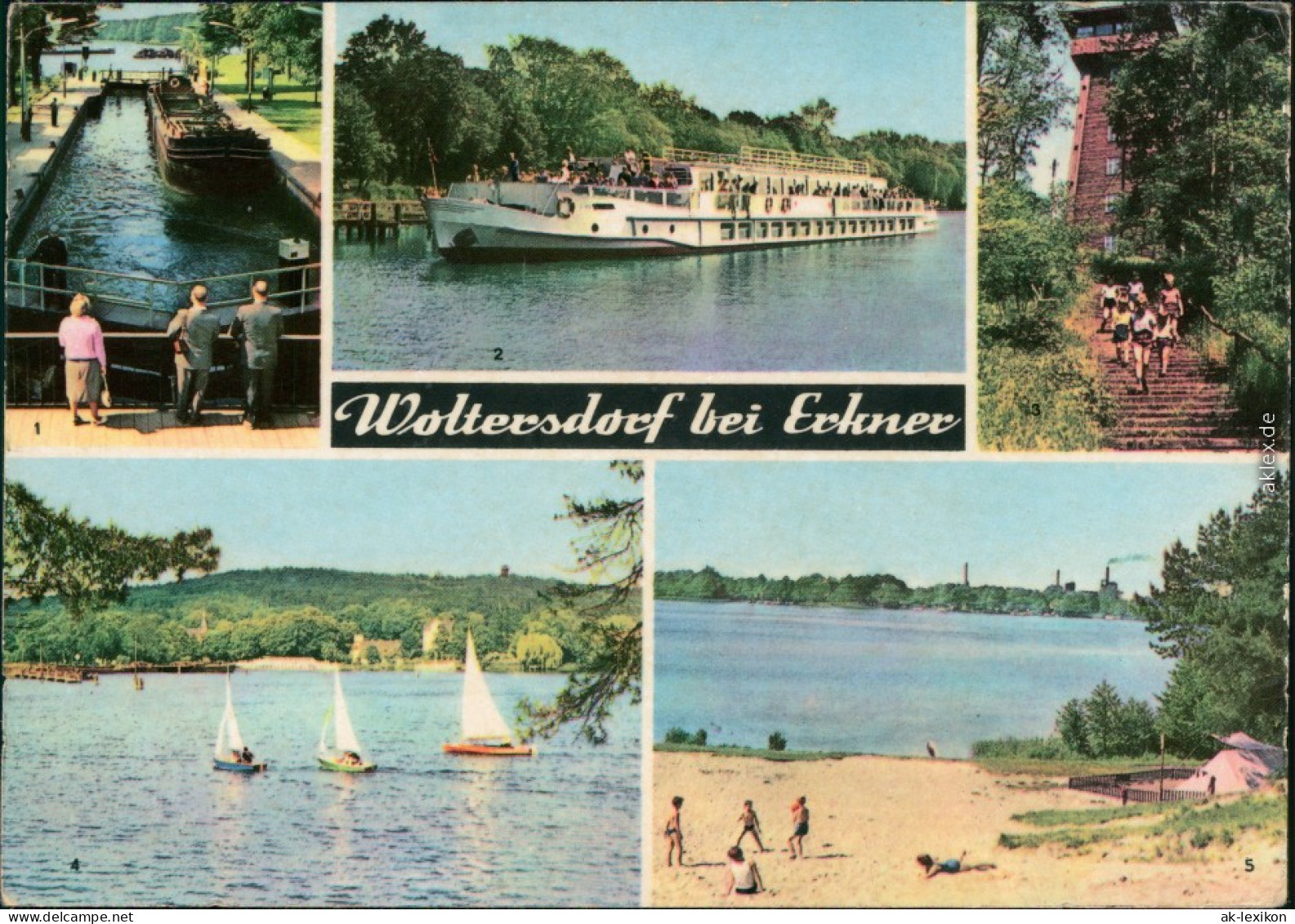 Woltersdorf Schleuse, Luxusschiff, Aussichtsturm, Flakensee, Zeltplatz 1966 - Woltersdorf