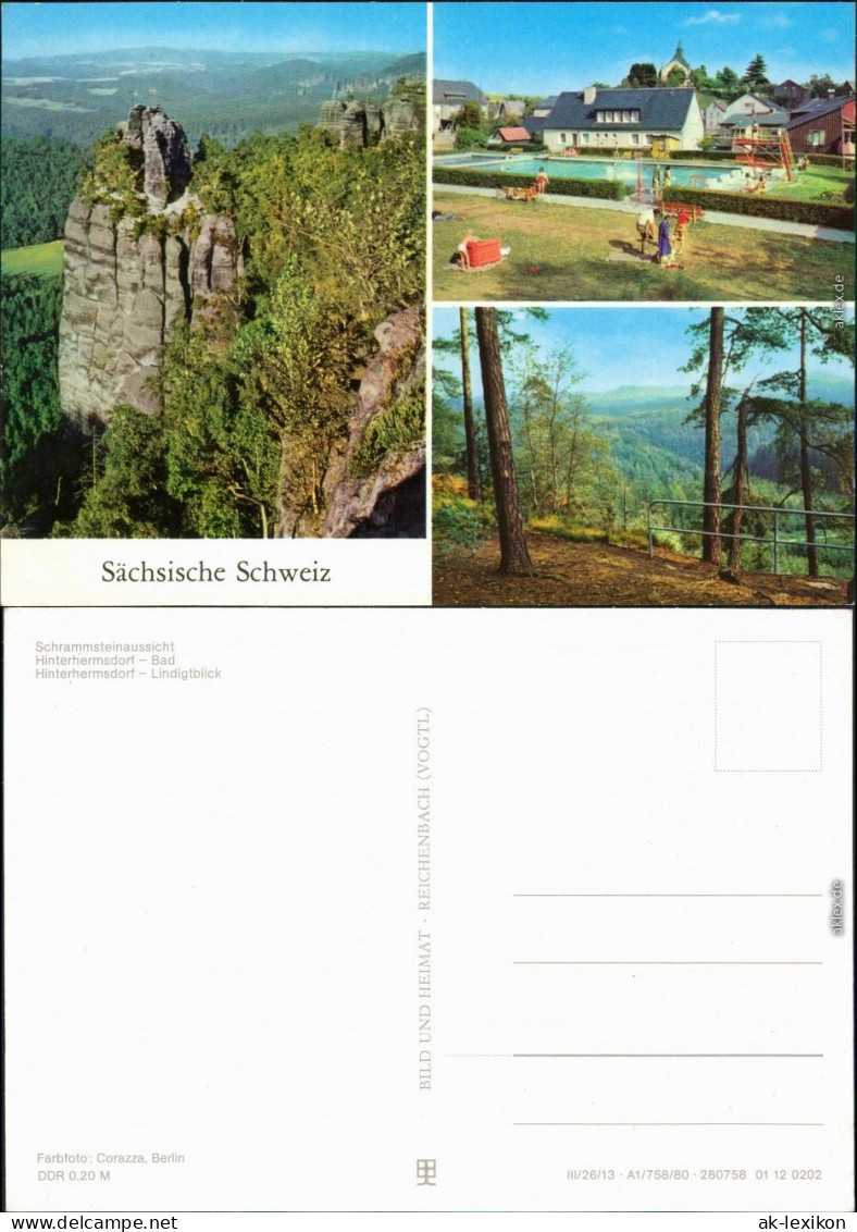 Bad Schandau Sächsische Schweiz: Schrammsteine,  1980 - Hinterhermsdorf