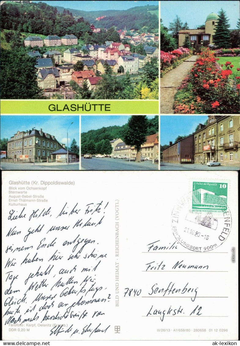 Glashütte Sternwarte, August-Bebel-Straße, Ernst-Thälmann-Straße,  1980 - Glashütte