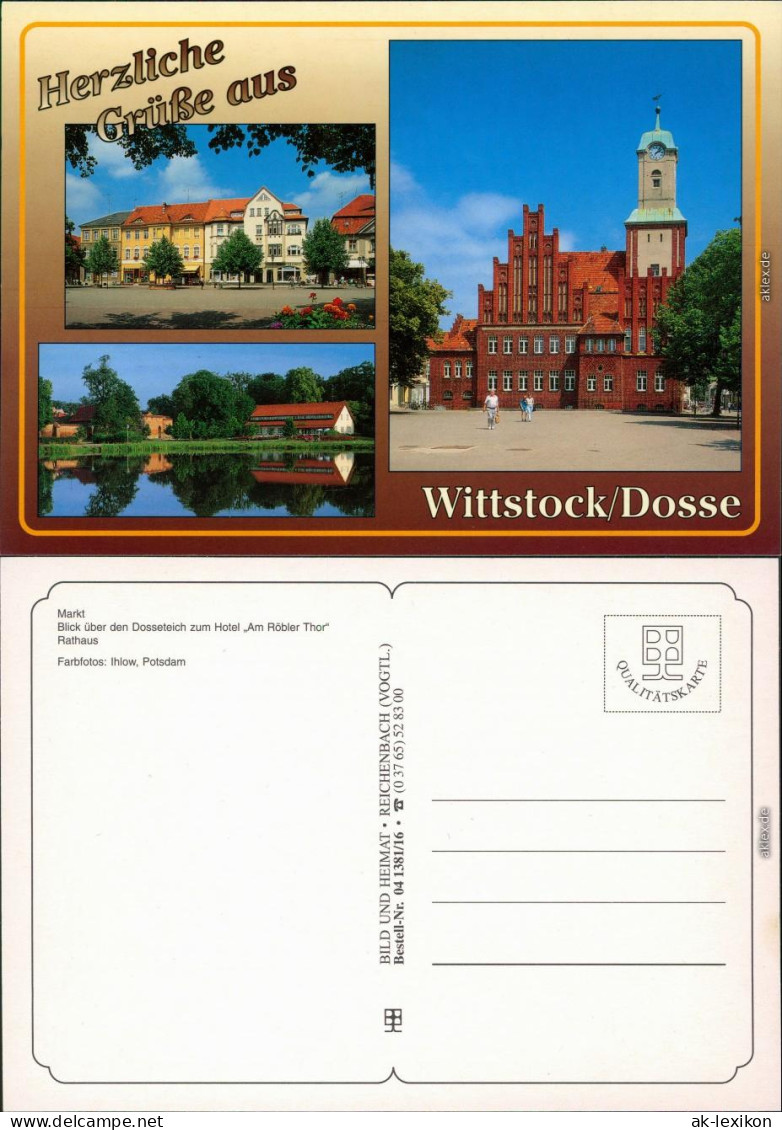 Wittstock Dosse Markt Dosseteich Zum Hotel "Am Röbler Thor", Rathaus 1995 - Wittstock