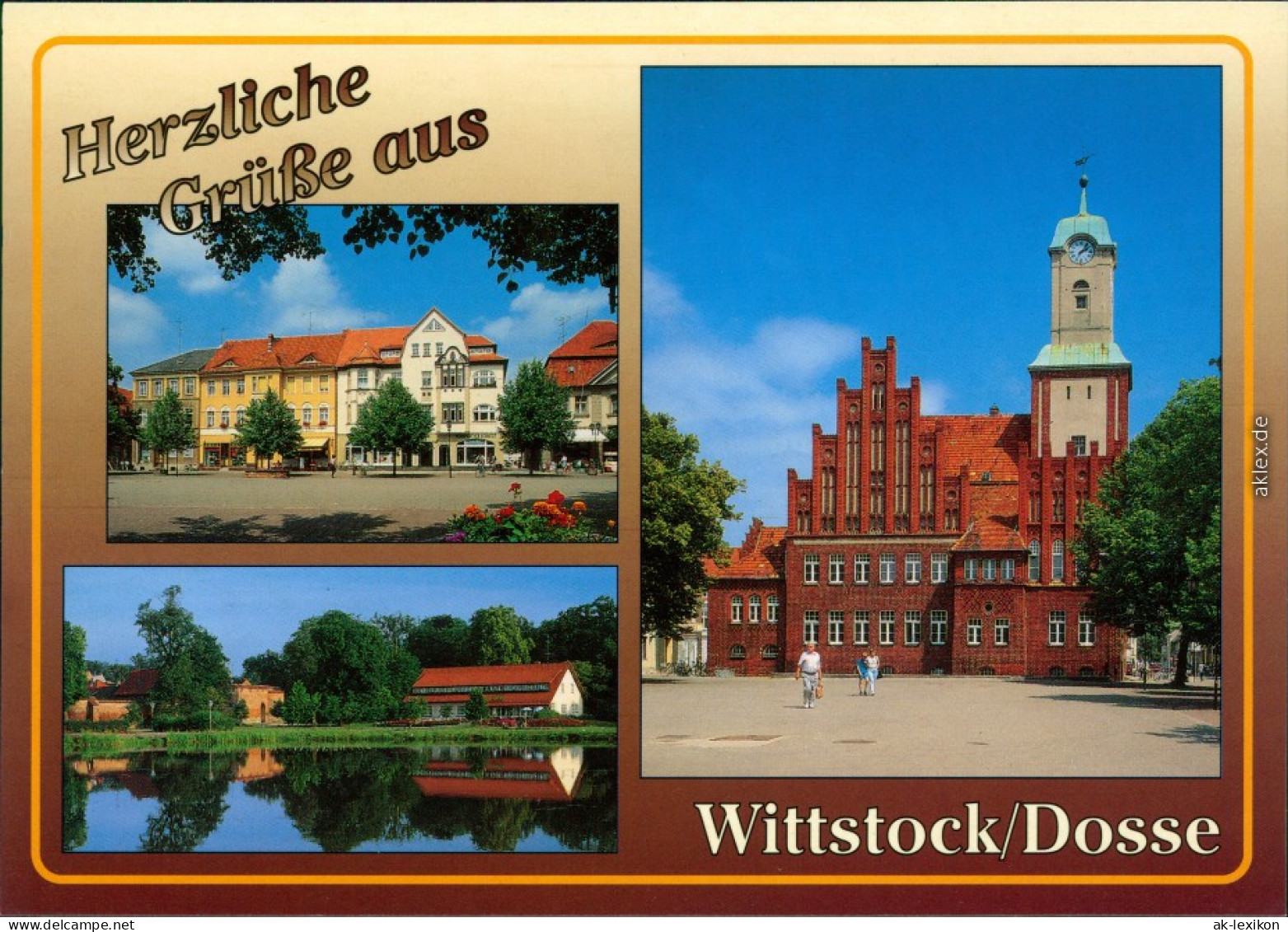 Wittstock Dosse Markt Dosseteich Zum Hotel "Am Röbler Thor", Rathaus 1995 - Wittstock