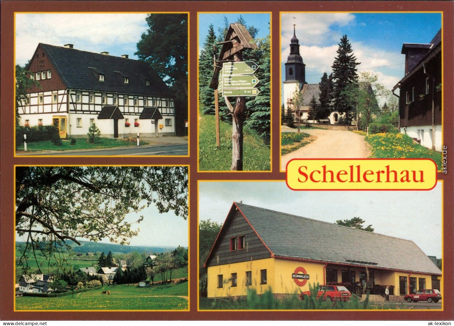 Schellerhau Altenberg (Erzgebirge)   Dorfkirche Rümmlers Einkaufszentrum 1995 - Schellerhau