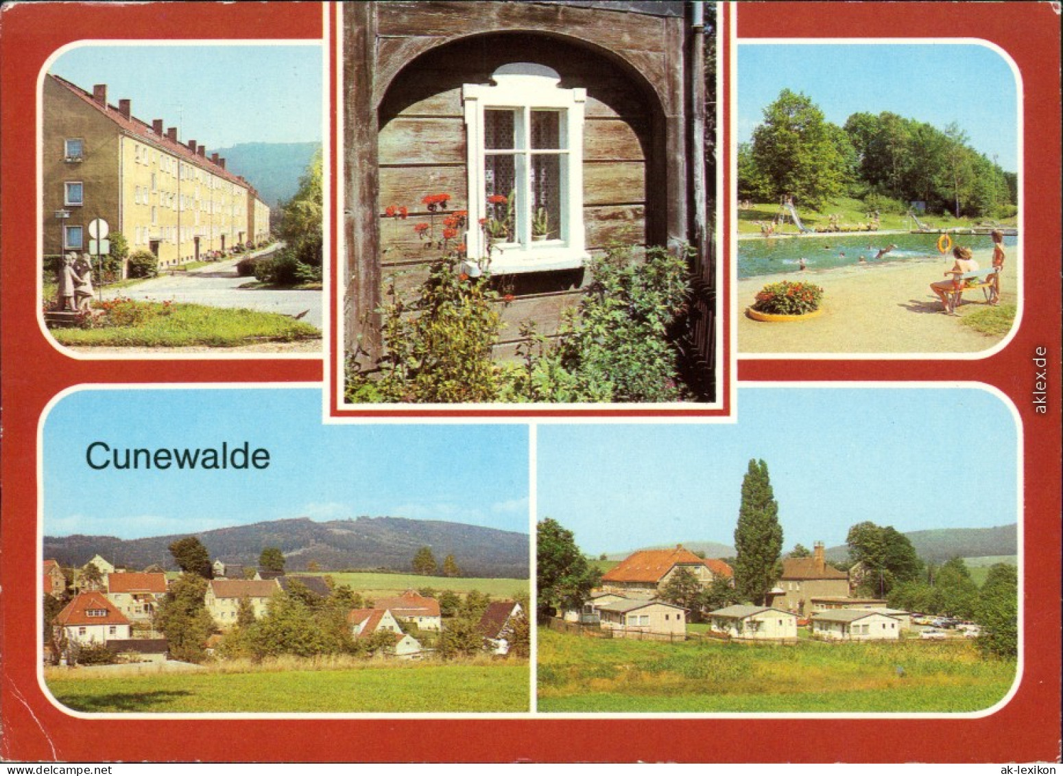 Cunewalde (Oberlausitz) Kumwałd AWG-Neubauten, Umgebindehaus, Volksbad 1983 - Cunewalde