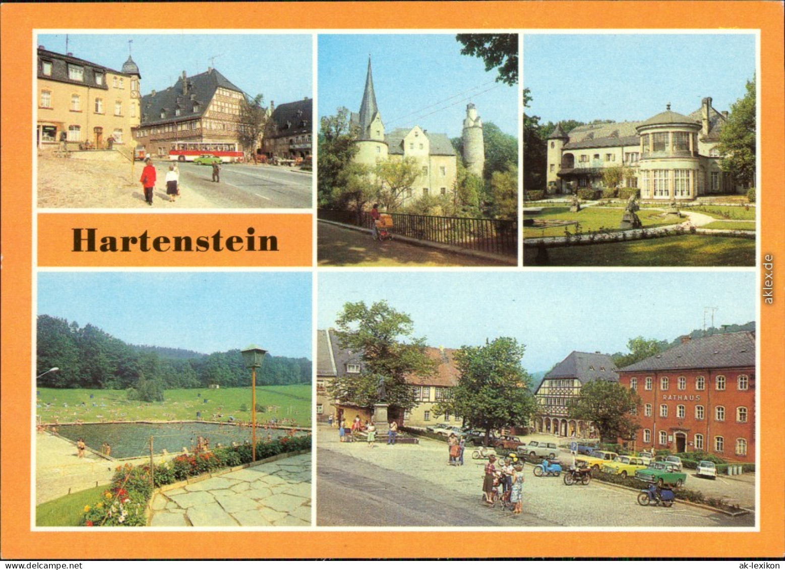 Hartenstein (Sachsen) Historische Gaststätte Wewißes Roß Thälmann-Platz 1983 - Hartenstein