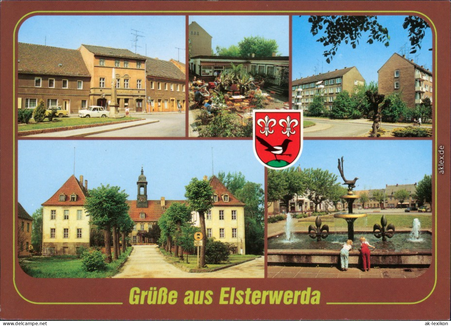 Elsterwerda  Eiscafé, Straße Des Aufbaus, Oberschule Elsterbrunnen G1995 - Elsterwerda