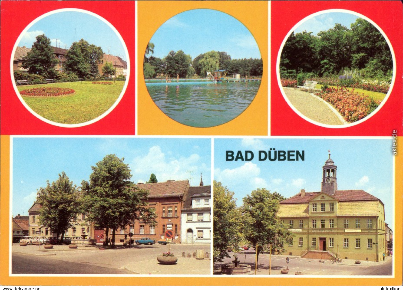 Bad Düben Platz Der Jugend, Waldbad Hammermühle, Kurpark, Marktplatz,  1981 - Bad Dueben