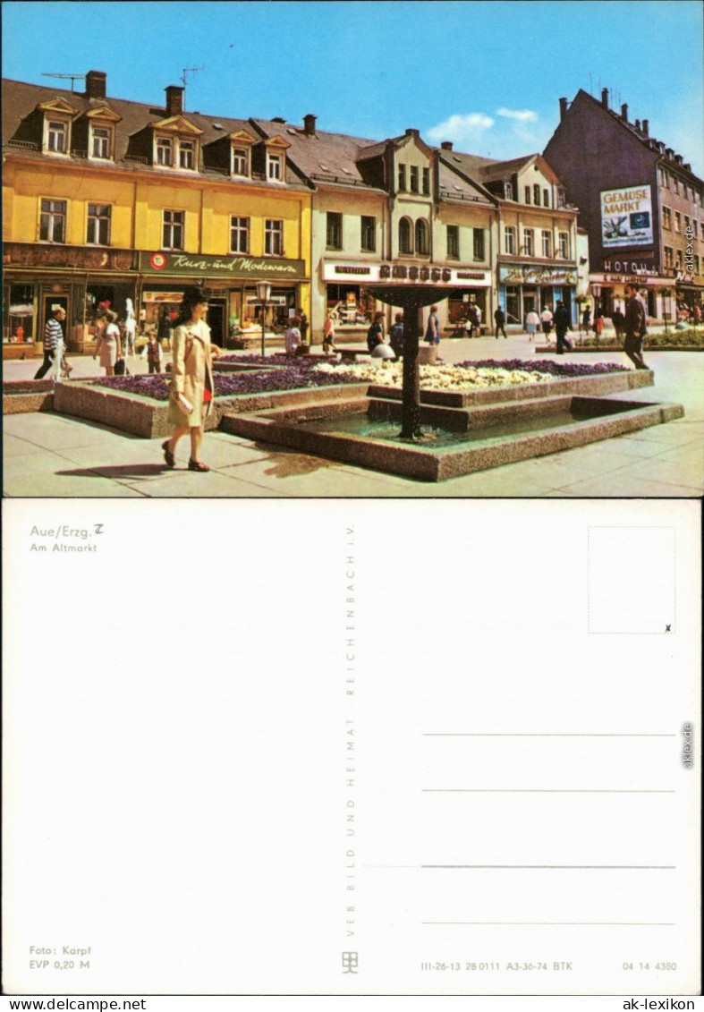Ansichtskarte Aue (Erzgebirge) Am Altnarkt, Belebt 1975 - Aue