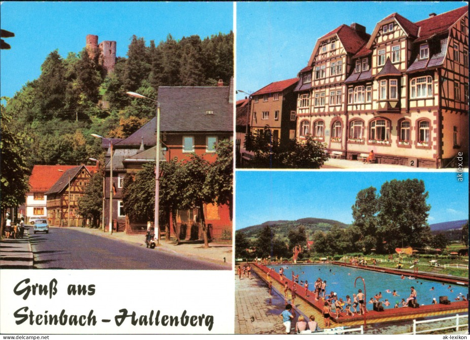 Steinbach-Hallenberg Hallenburg, FDGB-Erholungsheim, Schwimmbad 1980 - Steinbach-Hallenberg