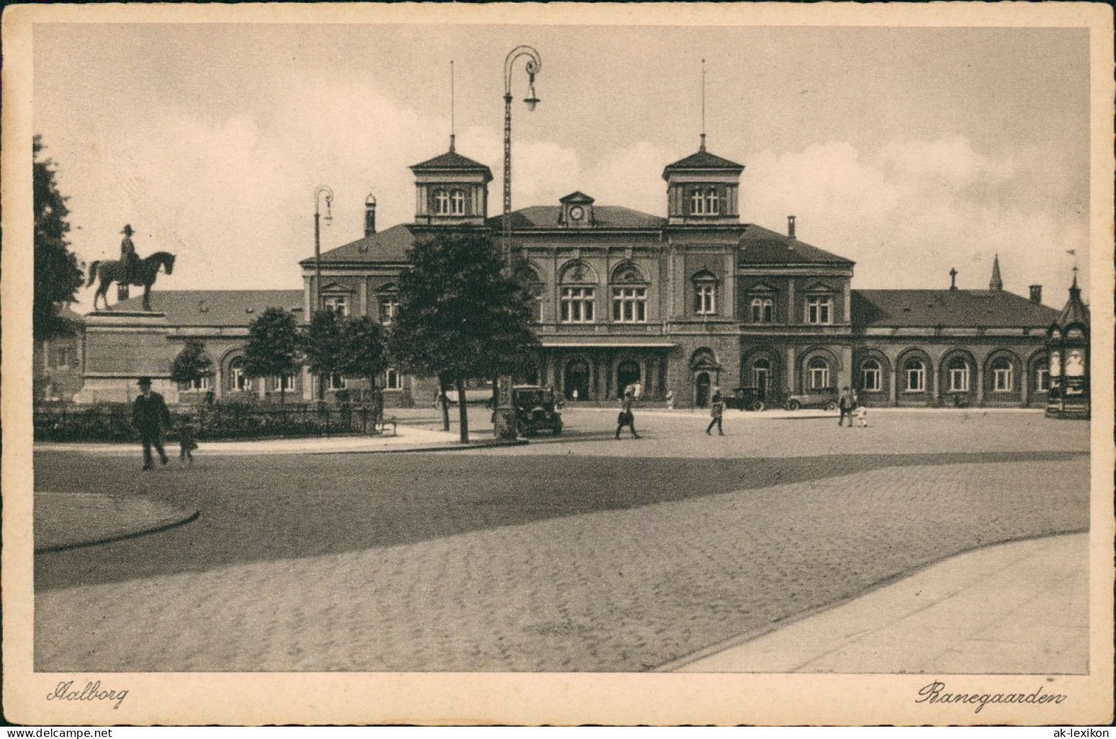 Postcard Aalborg Ålborg Bahnhof Banegaarden 1928 - Danemark