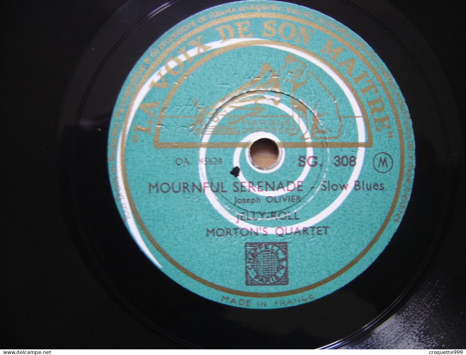 Disque 78 Tours 25 Cm FERD JELLY ROLL MORTON Mournful Serenade VOIX MAITRE Jazz - 78 Rpm - Schellackplatten