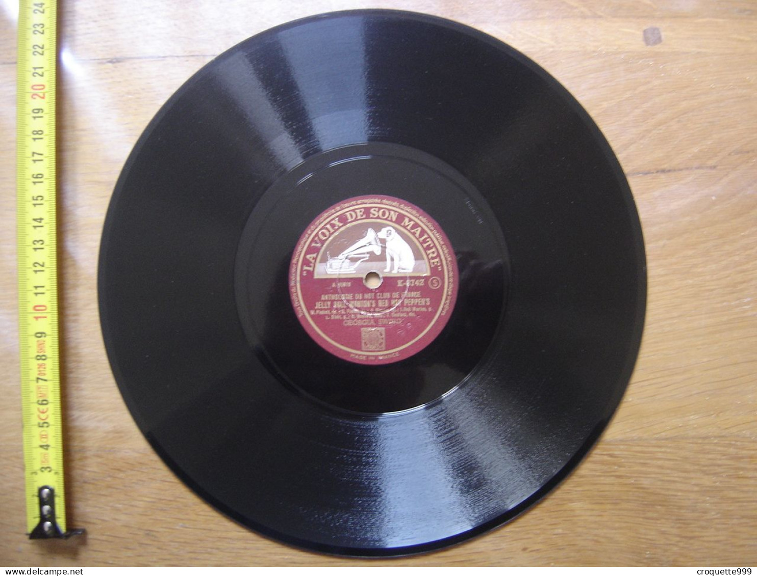 Disque 78 Tours 25 Cm FERD JELLY ROLL MORTON RED HOT PEPPER'S VOIX MAITRE Jazz - 78 T - Disques Pour Gramophone