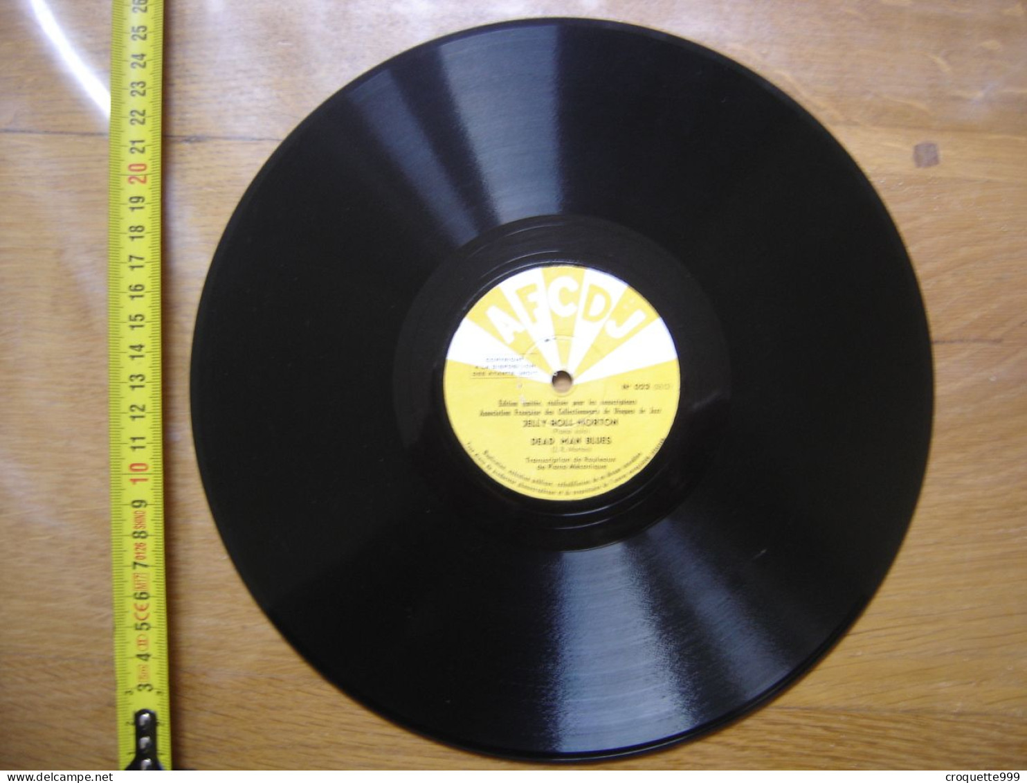 Disque 78 Tours 25 Cm FERD JELLY ROLL MORTON Dead Man Blues AFCDJ Jazz - 78 Rpm - Schellackplatten