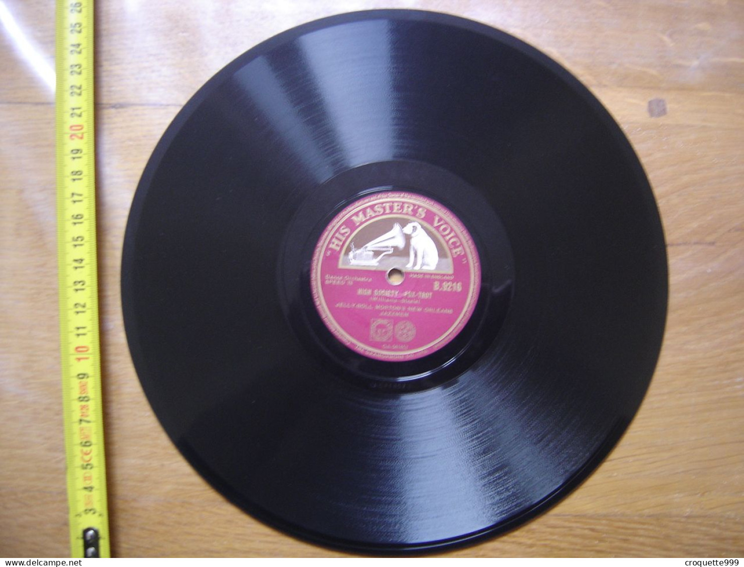 Disque 78 Tours 25 Cm FERD JELLY ROLL MORTON High Society VOIX MAITRE Jazz - 78 T - Disques Pour Gramophone