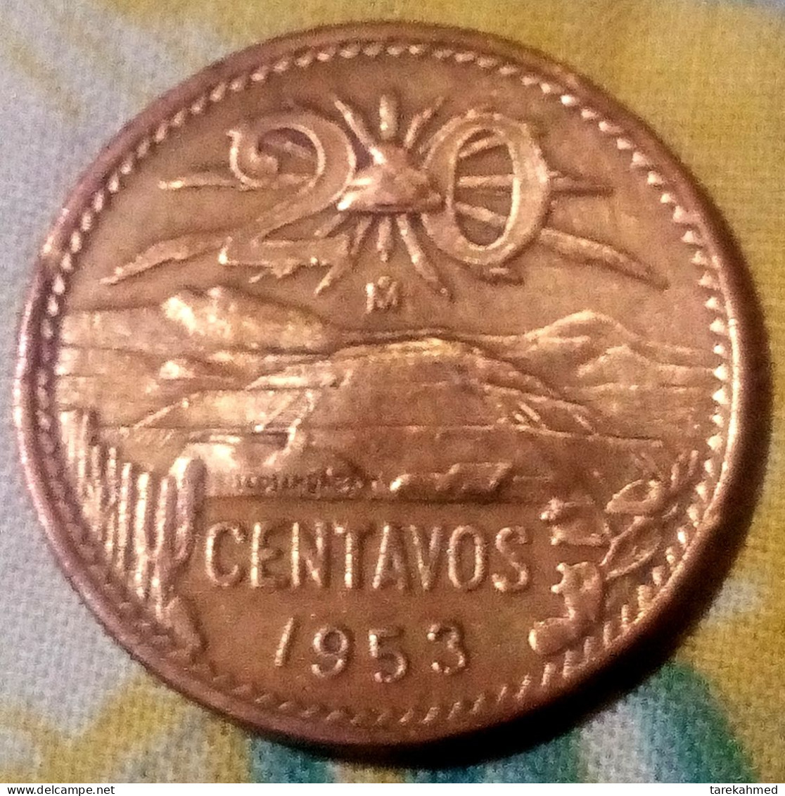 Mexico, 20 Centavos, 1953,  KM:439, Perfect, Agouz - México