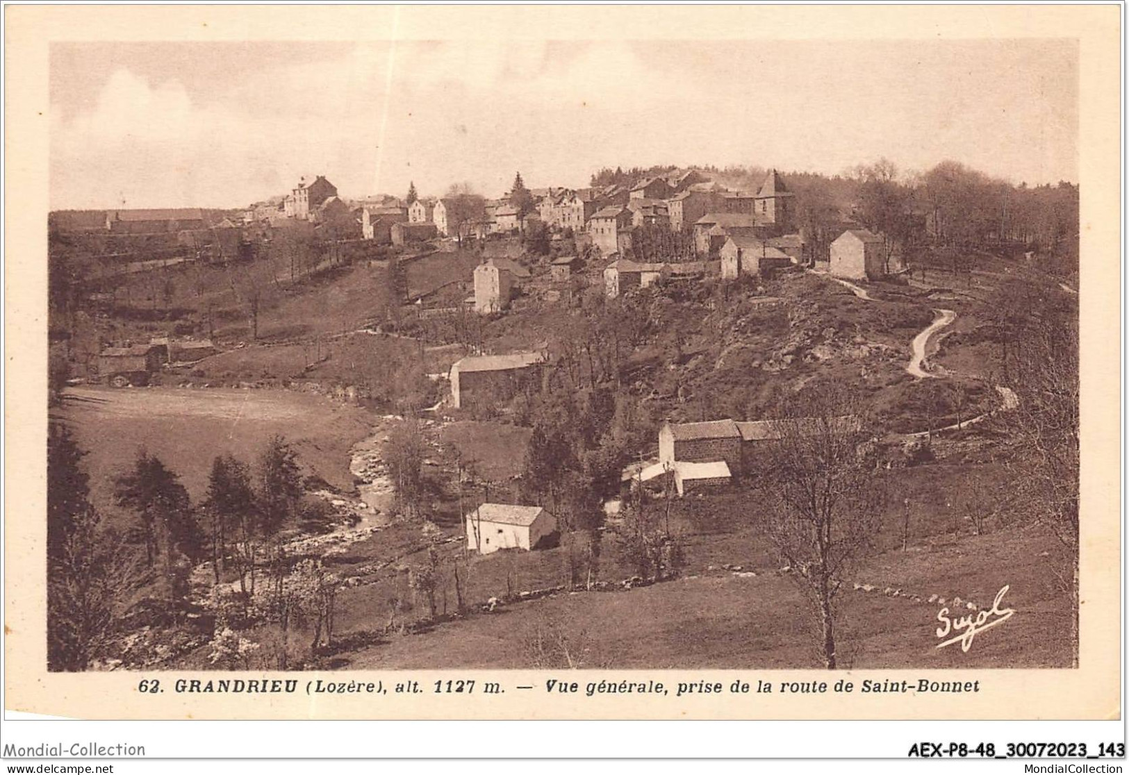 AEXP8-48-0801 - GRANDRIEU - Vue Générale - Prise De La Route De Saint-bonnet  - Gandrieux Saint Amans