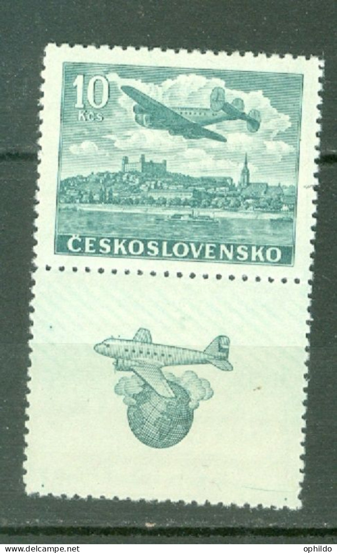 Tchécoslovaquie   Michel   496 Zf     *  *  Quasi TB   Voir Description  - Airmail