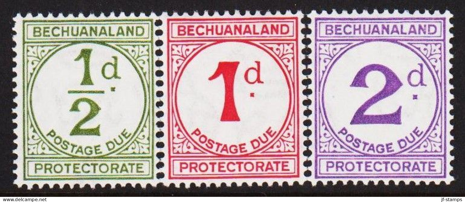 1932. BECHUANALAND PROTECTORATE. POSTAGE DUE Complete Set ½ D + 1d + 2d Very Lightly Hi... (MICHEL Porto 4-6) - JF542498 - 1885-1964 Protectoraat Van Bechuanaland