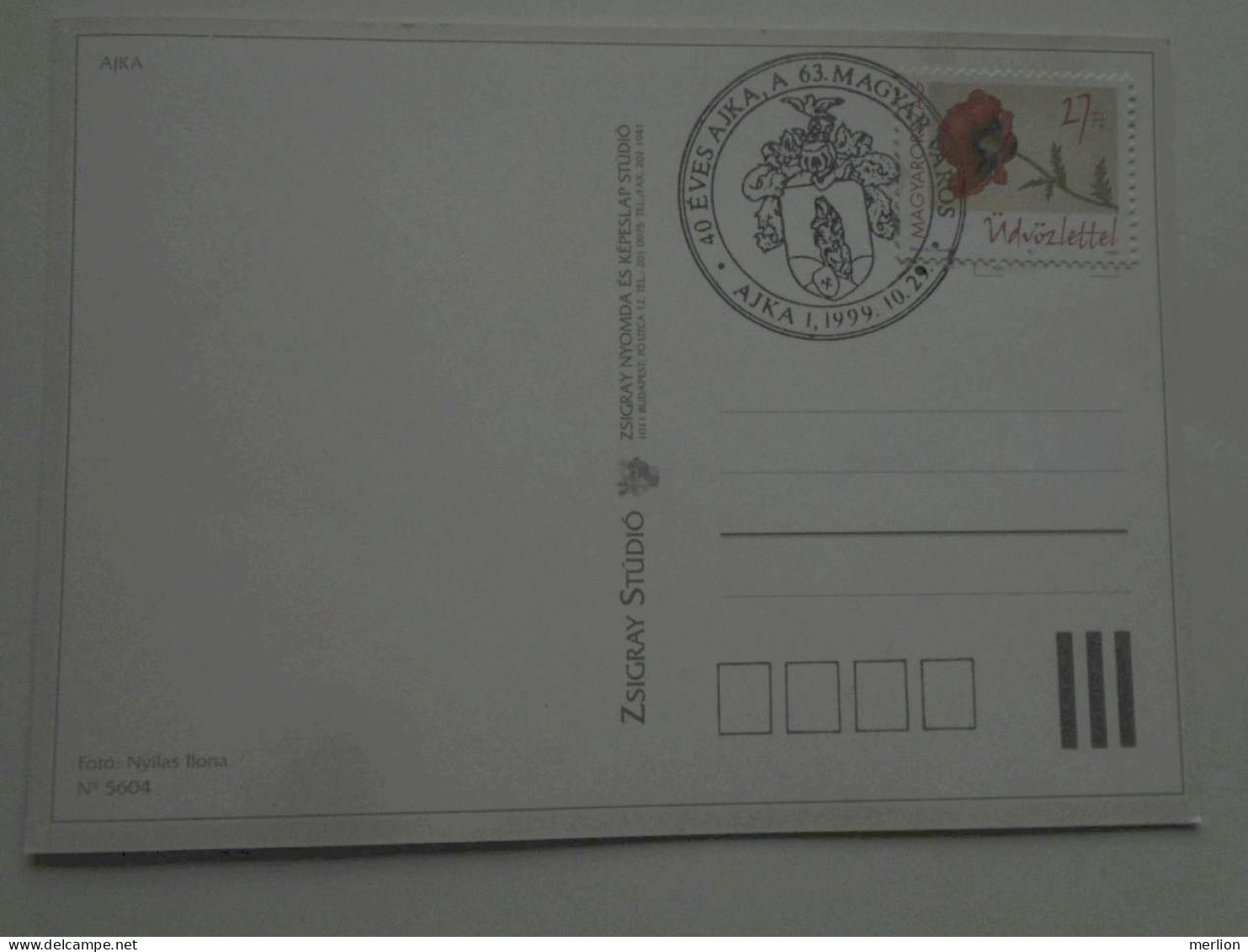 D201090    Hungary  Sopron  - Special Postmark -  40 éves AJKA Város - Postmark Collection