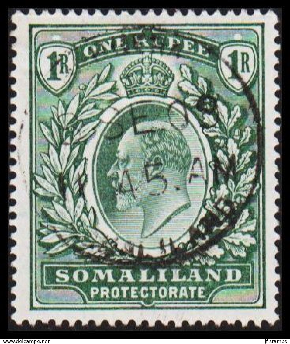 1904. SOMALILAND PROTECTORATE. Edward VII. 1 R - ONE RUPEE Fine Cancelled BERBERA 3 SE 09. (Michel 29) - JF542522 - Somaliland (Protettorato ...-1959)