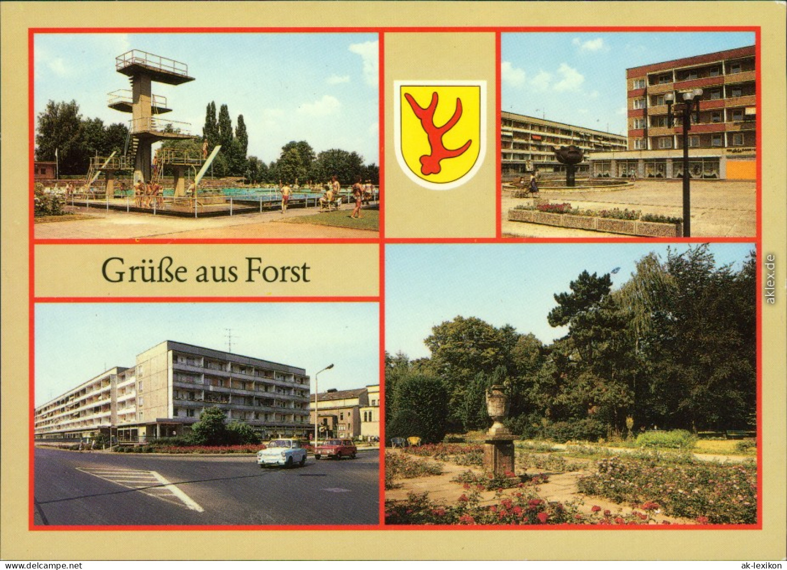 Forst (Lausitz) Baršć Schwimmstadion   Berliner Straße, Berliner Straße 1988 - Forst