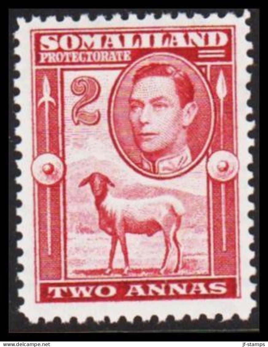 1938. SOMALILAND PROTECTORATE. Georg VI 2 ANNAS Sheep.  Very Lightly Hinged. (Michel 79) - JF542535 - Somaliland (Protectorat ...-1959)