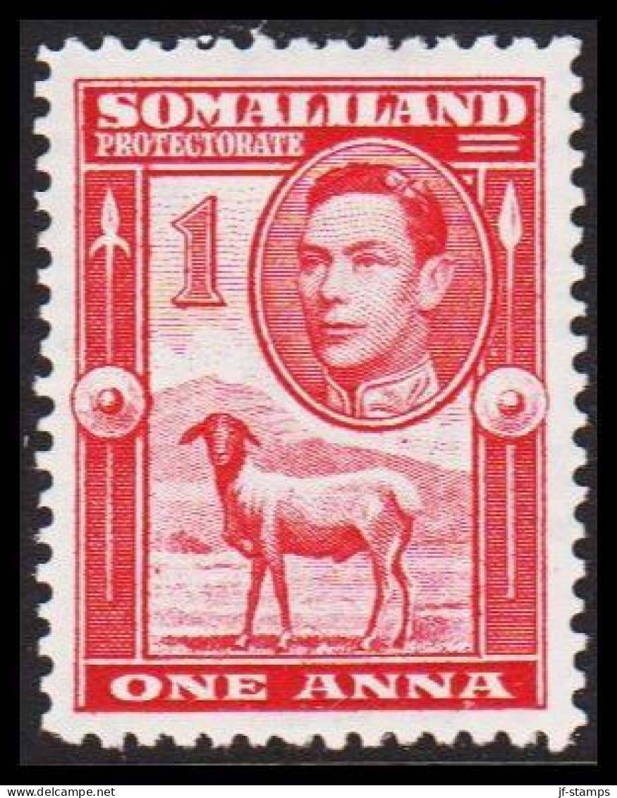 1938. SOMALILAND PROTECTORATE. Georg VI 2 ANNA Sheep.  Very Lightly Hinged. (Michel 78) - JF542536 - Somaliland (Protectorate ...-1959)