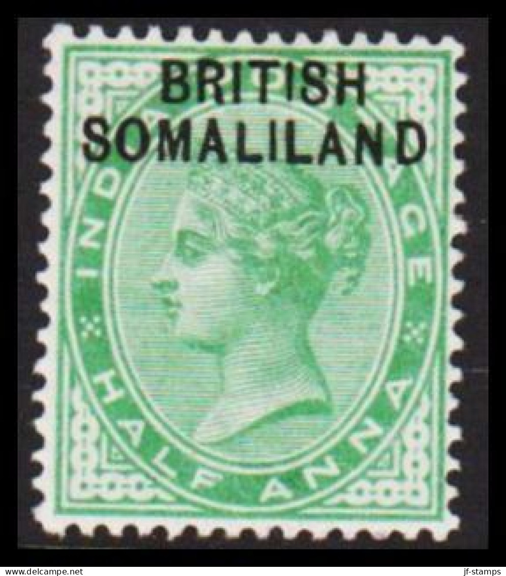 1903. BRITISH SOMALILAND. Overprint On HALF ANNA VICTORIA INDIA POSTAGE. Hinged.  (Michel 1) - JF542540 - Somaliland (Herrschaft ...-1959)