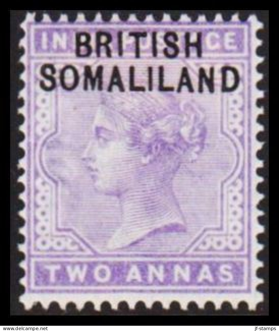 1903. BRITISH SOMALILAND. Overprint On TWO ANNAS VICTORIA INDIA POSTAGE. Hinged. Thin.  (Michel 3) - JF542542 - Somaliland (Protectoraat ...-1959)