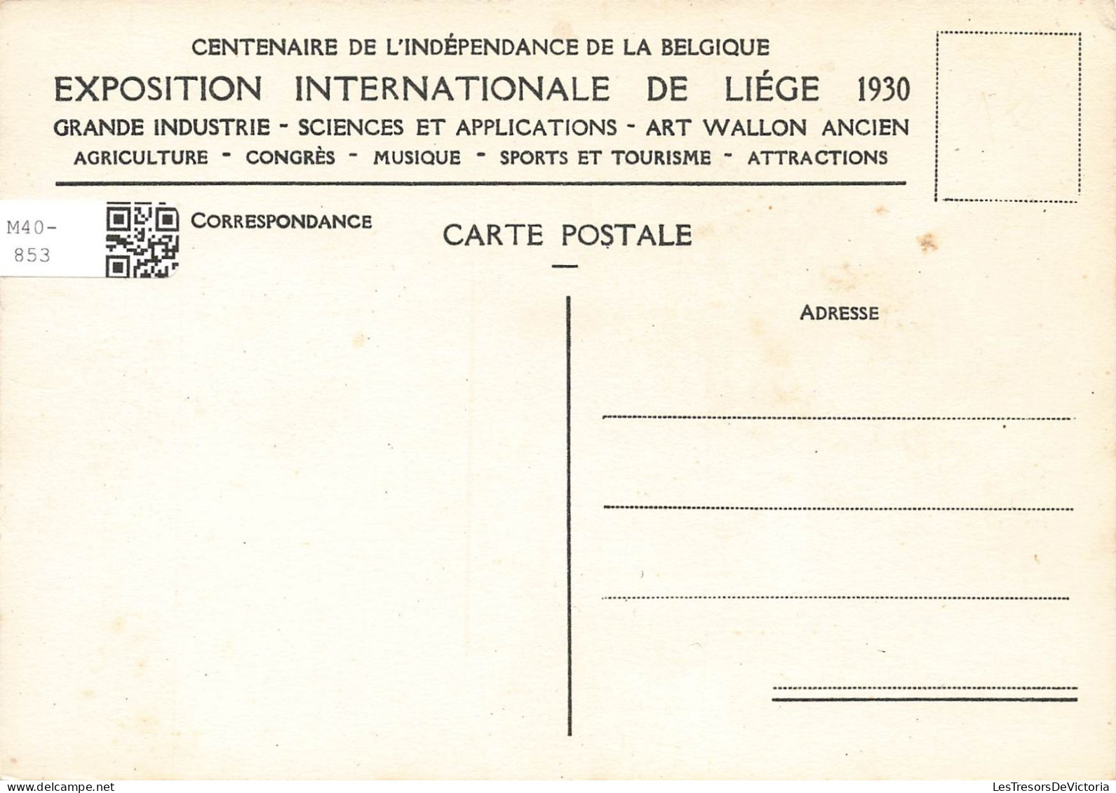 BELGIQUE - Exposition Internationale De Liège 1930 - Palais Des Provinces Belges (Secteur Nord) - Carte Postale Ancienne - Liege