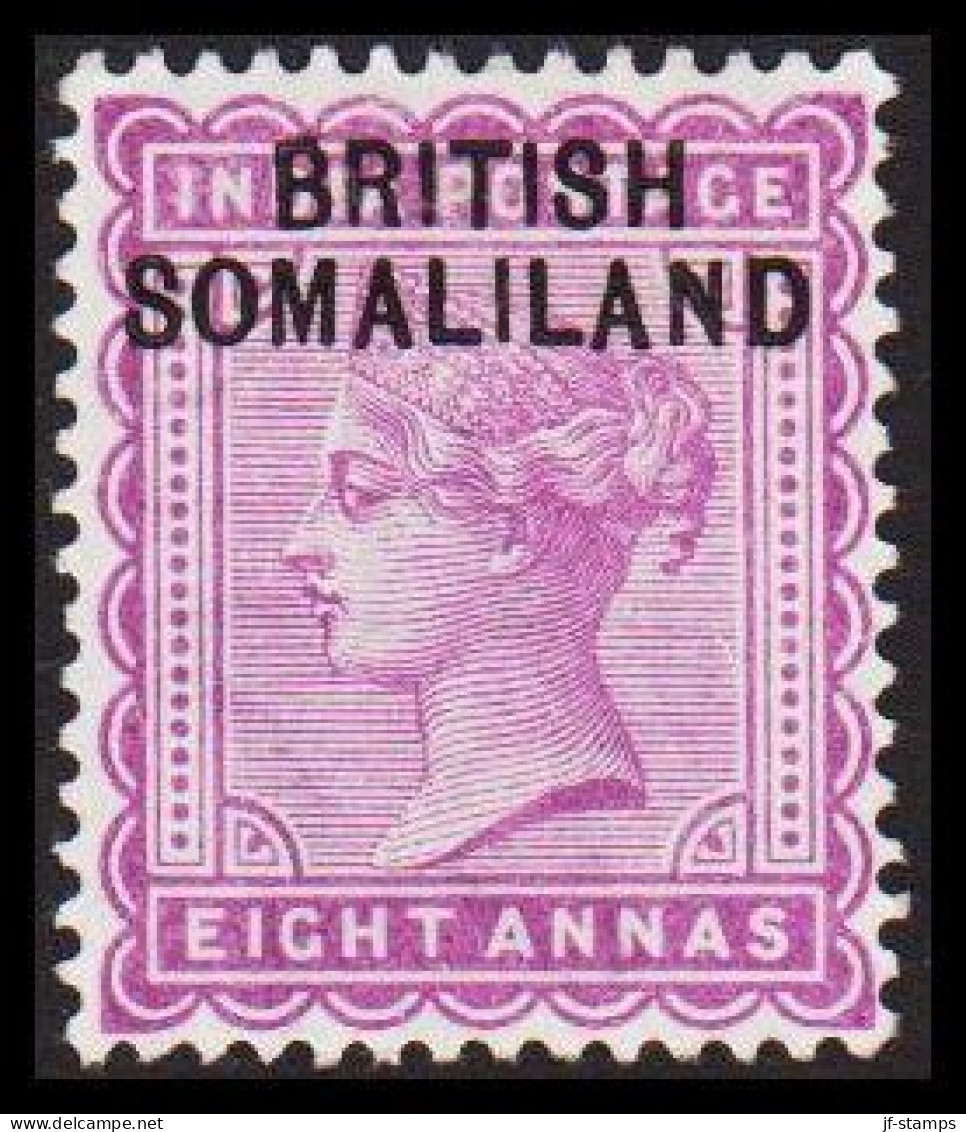 1903. BRITISH SOMALILAND. Overprint On EIGHT ANNAS VICTORIA INDIA POSTAGE. Hinged. (Michel 8) - JF542547 - Somaliland (Protettorato ...-1959)