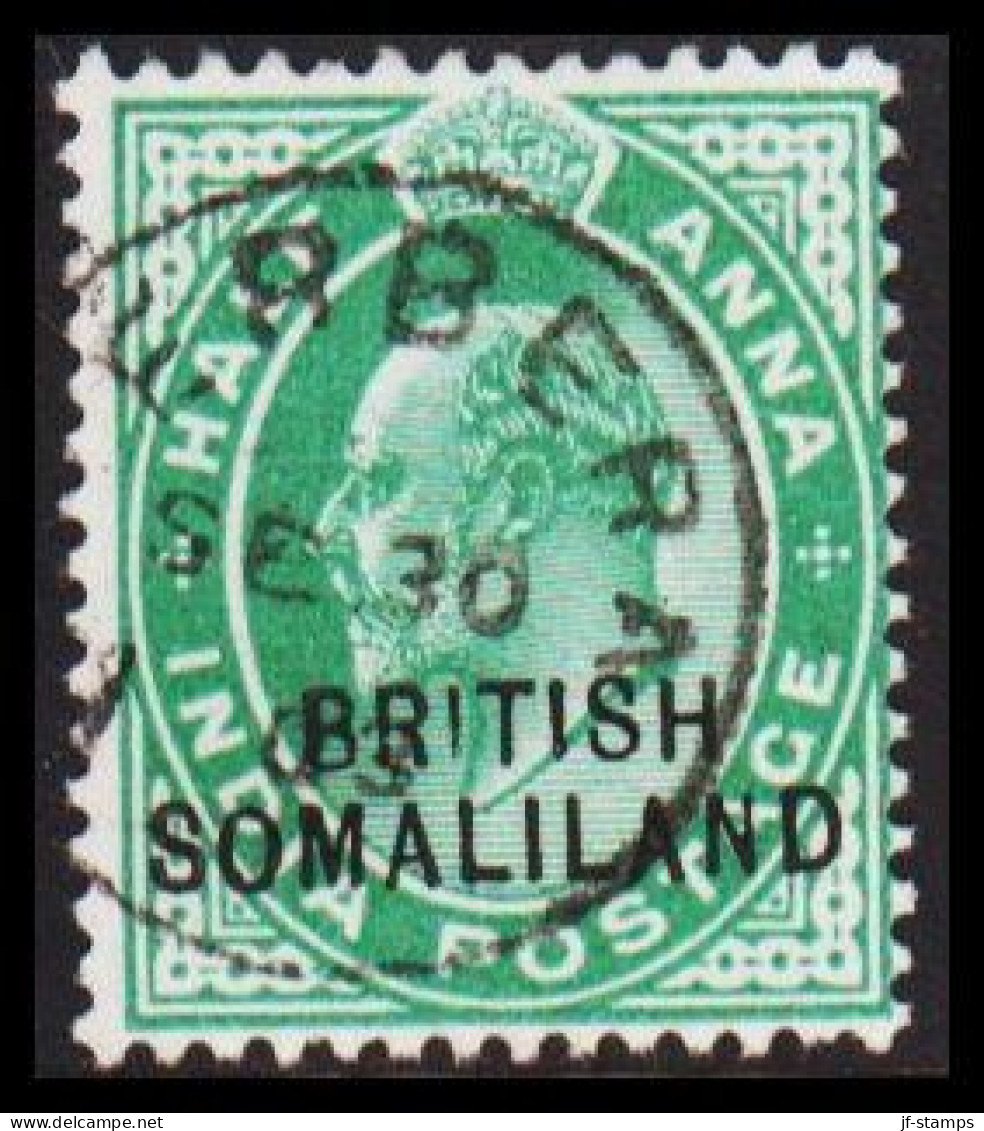 1903. BRITISH SOMALILAND. Edward VII. HALF ANNA With Beautiful Cancel. (Michel 14) - JF542550 - Somaliland (Protettorato ...-1959)