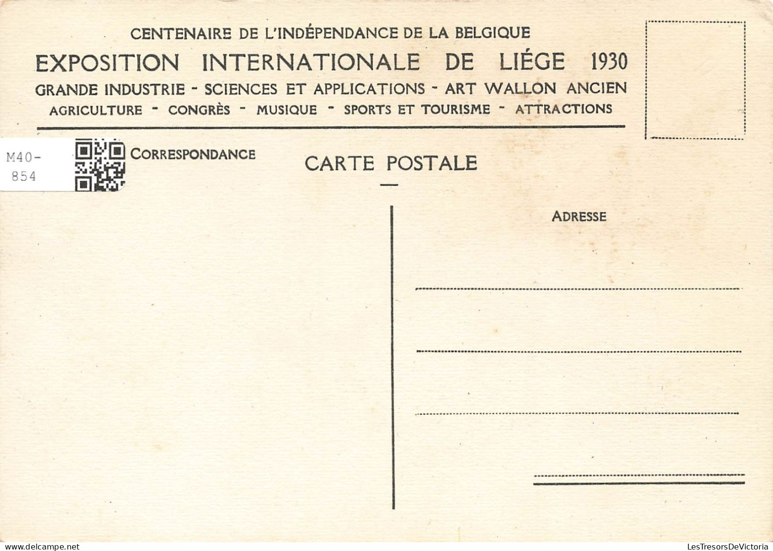 BELGIQUE - Exposition Internationale De Liège 1930 - Vue De L'entrée De La Palais De La France - Carte Postale Ancienne - Liège