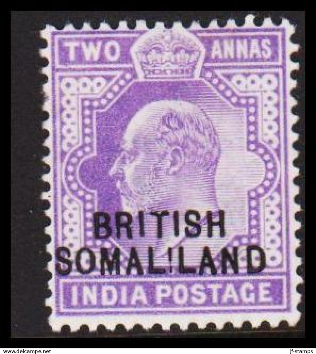 1903. BRITISH SOMALILAND. Overprint On Edward VII. TWO ANNAS INDIA POSTAGE. Hinged. (Michel 16) - JF542552 - Somaliland (Protettorato ...-1959)