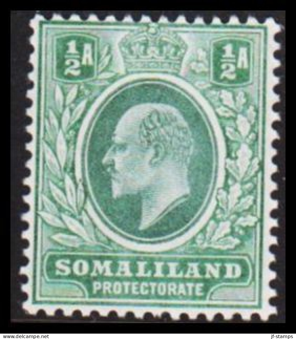 1904. SOMALILAND PROTECTORATE. Edward VII. ½ A Hinged. (Michel 20) - JF542558 - Somaliland (Protettorato ...-1959)