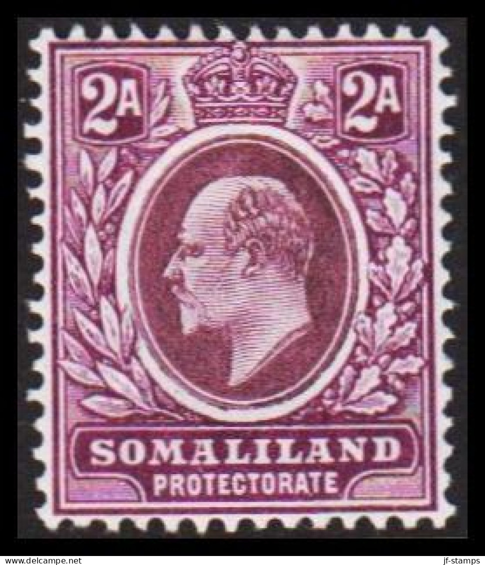 1904. SOMALILAND PROTECTORATE. Edward VII. 2 A Hinged. (Michel 22) - JF542560 - Somaliland (Protettorato ...-1959)