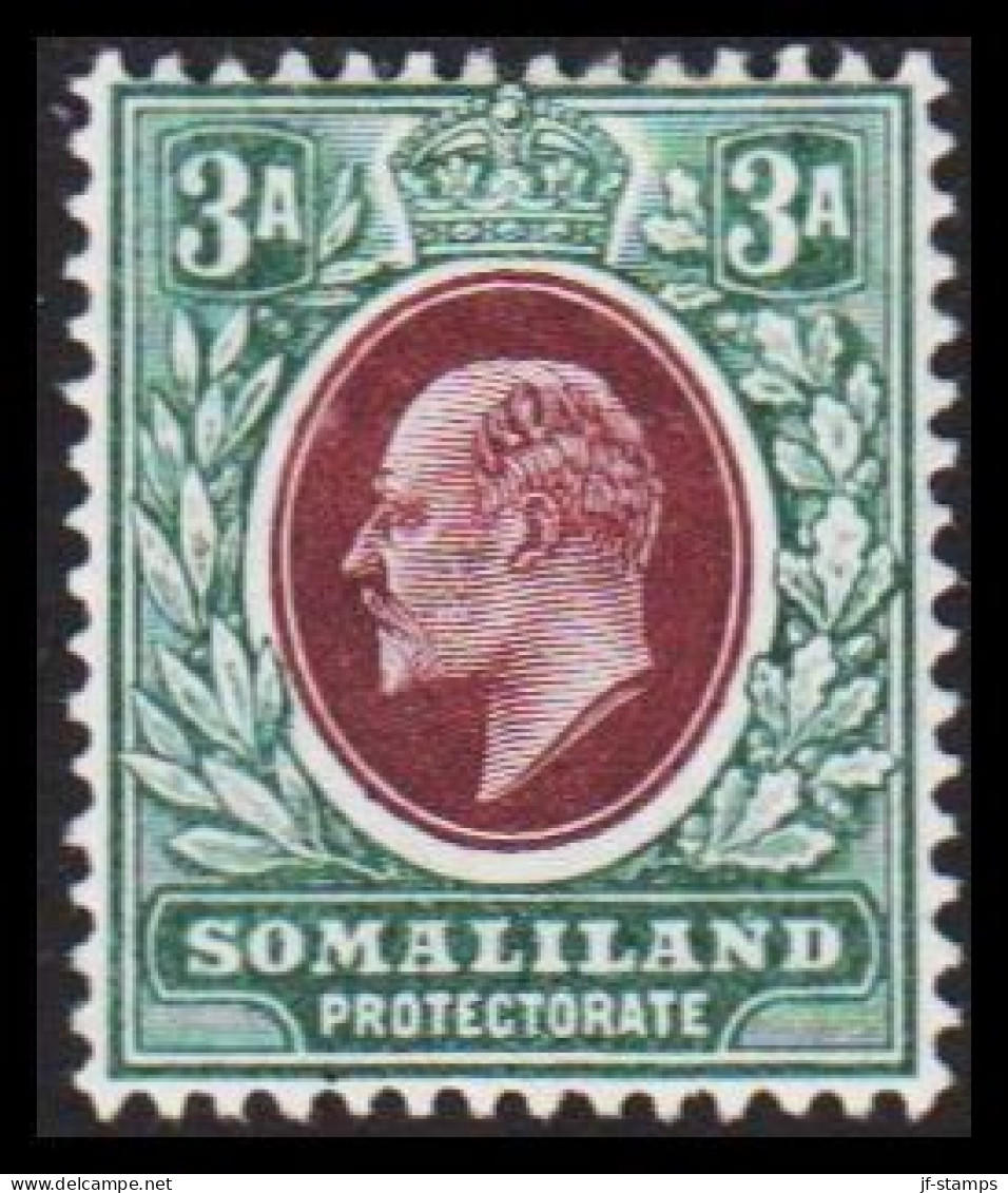 1904. SOMALILAND PROTECTORATE. Edward VII. 3 A Hinged. (Michel 24) - JF542562 - Somaliland (Protettorato ...-1959)