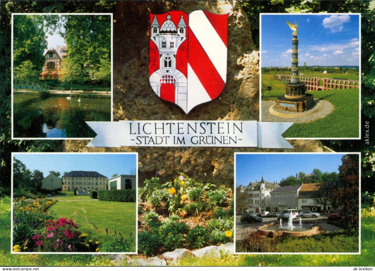 Lichtenstein (Sachsen) Stadtpark Mit Parkschlösschen , Markt 1995 - Lichtenstein