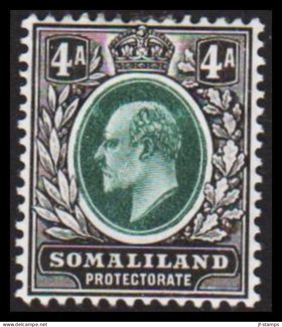 1904. SOMALILAND PROTECTORATE. Edward VII. 4 A Hinged. (Michel 25) - JF542563 - Somaliland (Protettorato ...-1959)