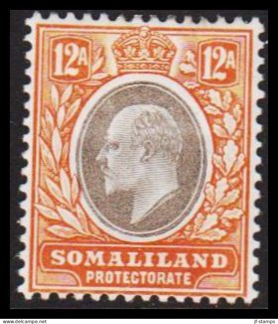 1904. SOMALILAND PROTECTORATE. Edward VII. 12 A Hinged. (Michel 28) - JF542565 - Somaliland (Protettorato ...-1959)