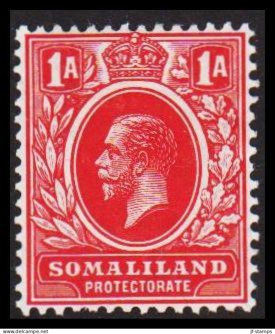 1912-1919. SOMALILAND PROTECTORATE. Georg V. 1 A Hinged. (Michel 45) - JF542567 - Somaliland (Protectorat ...-1959)