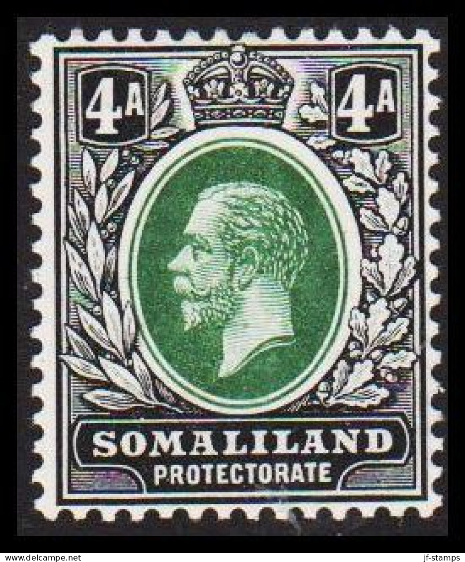 1912-1919. SOMALILAND PROTECTORATE. Georg V.  4 A Hinged. (Michel 49) - JF542571 - Somaliland (Protectoraat ...-1959)