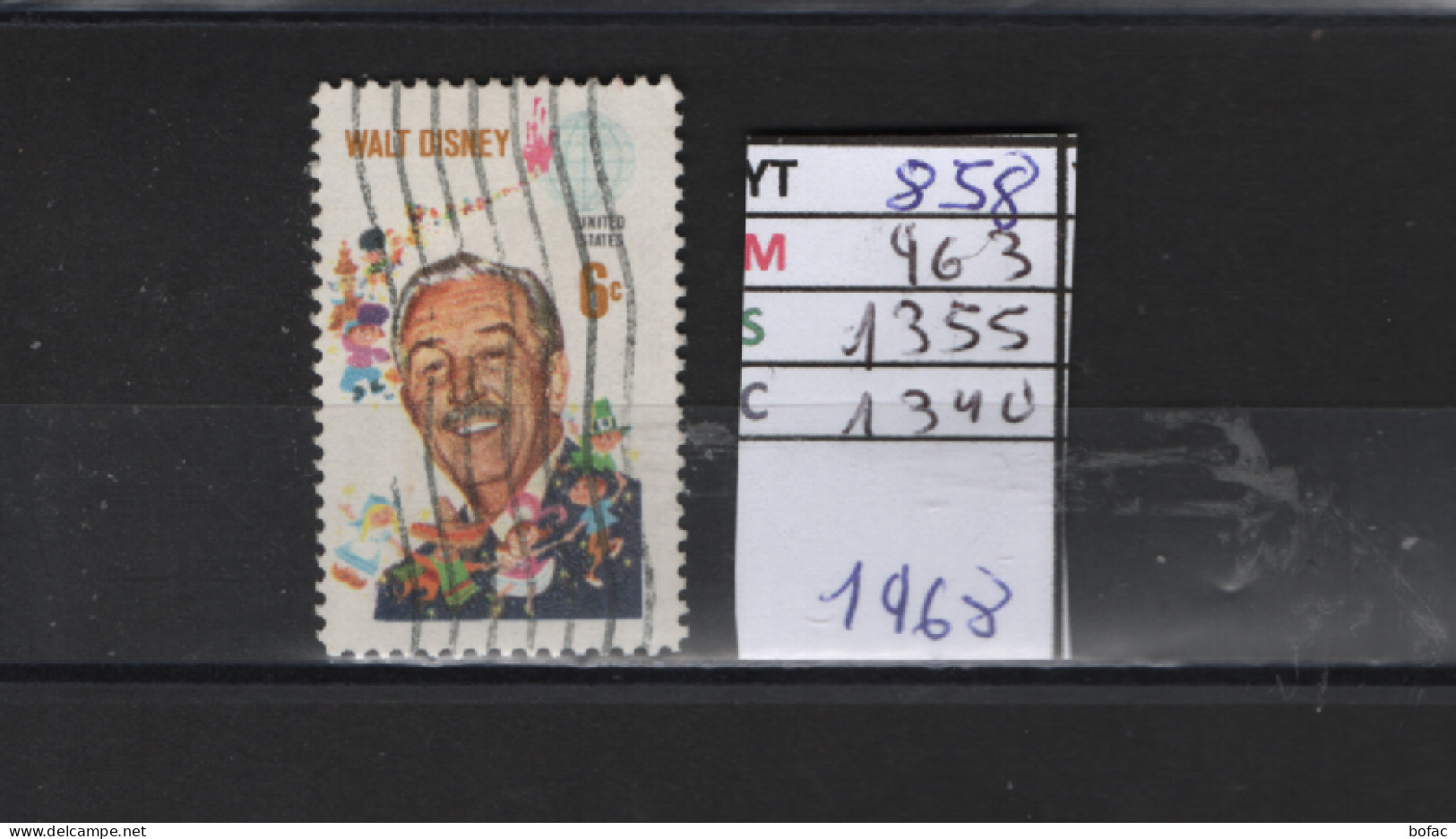 PRIX FIXE Obl 858 YT 963 MIC 1355 SCO 1340 GIB Walt Disney 1968  Etats Unis  58A/12 - Oblitérés